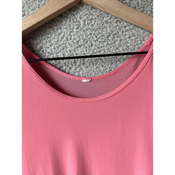 Lululemon Tank Top Medium 8 Mesh Panel Wide Strap Stretchy Salmon Pink Athletic - Picture 2 of 16